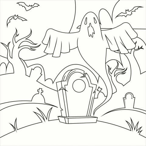 Ghost From Halloween Coloring Page